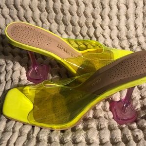 Azalea Wang Lime and Pink Heels